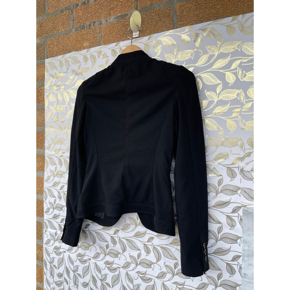 UMA Estnation Black Military Blazer | Dark Academia Stand Collar Jacket 38/4 - Picture 7 of 12